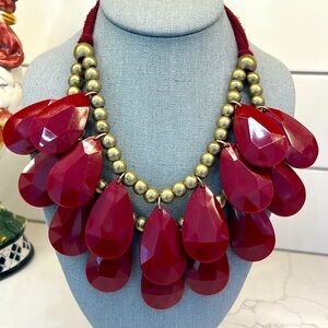 Vintage 80’s Teardrop Bib Statement Necklace